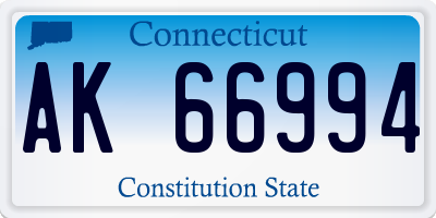 CT license plate AK66994