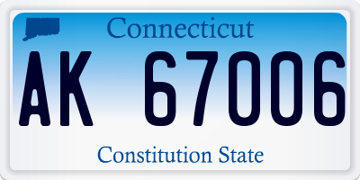 CT license plate AK67006