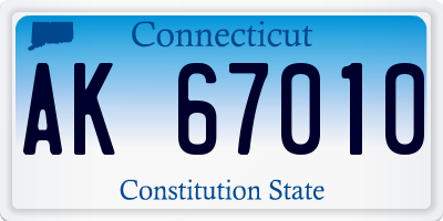 CT license plate AK67010