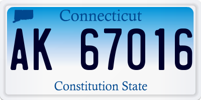 CT license plate AK67016