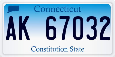 CT license plate AK67032