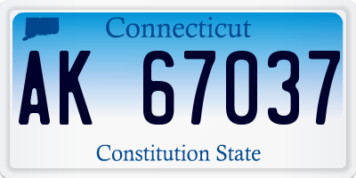 CT license plate AK67037