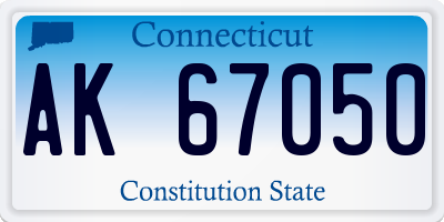 CT license plate AK67050