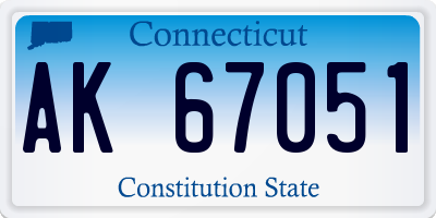CT license plate AK67051