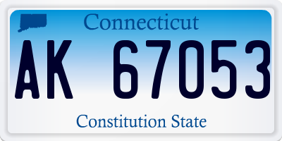 CT license plate AK67053