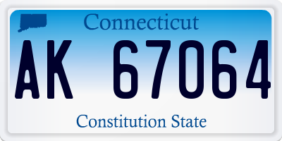 CT license plate AK67064