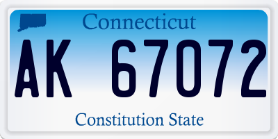 CT license plate AK67072