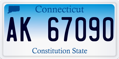CT license plate AK67090