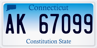 CT license plate AK67099