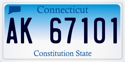 CT license plate AK67101