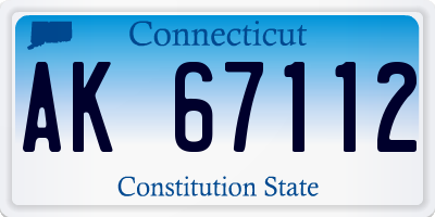 CT license plate AK67112