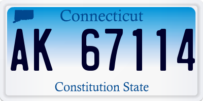 CT license plate AK67114