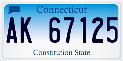 CT license plate AK67125