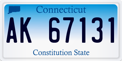 CT license plate AK67131