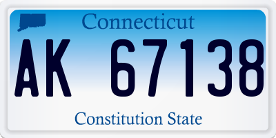 CT license plate AK67138