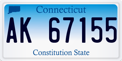 CT license plate AK67155