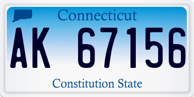 CT license plate AK67156