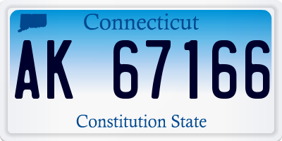 CT license plate AK67166