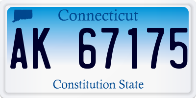 CT license plate AK67175
