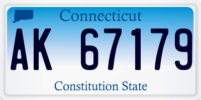 CT license plate AK67179