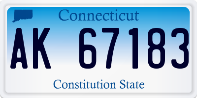 CT license plate AK67183