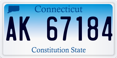 CT license plate AK67184
