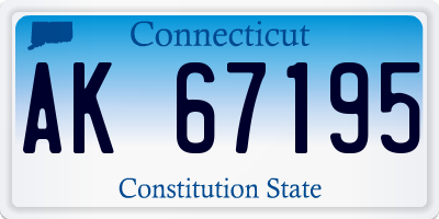 CT license plate AK67195