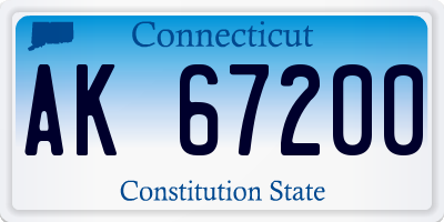 CT license plate AK67200