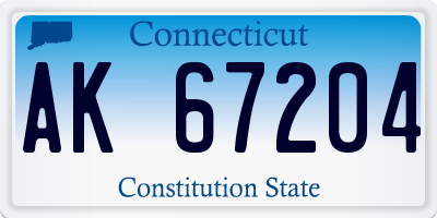 CT license plate AK67204
