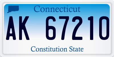 CT license plate AK67210