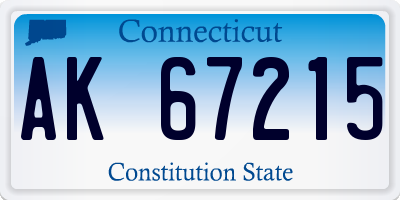 CT license plate AK67215