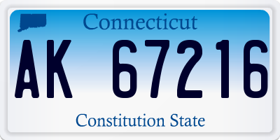 CT license plate AK67216