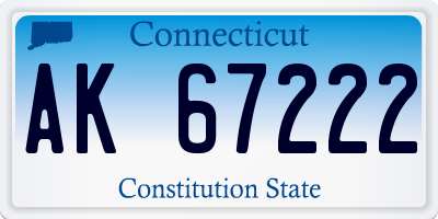 CT license plate AK67222