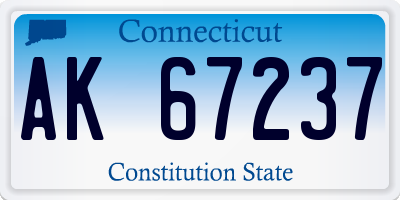 CT license plate AK67237