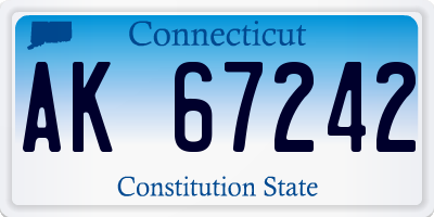 CT license plate AK67242