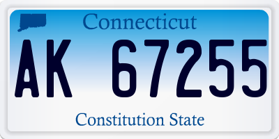 CT license plate AK67255