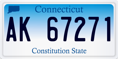 CT license plate AK67271