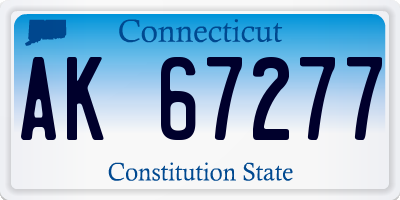CT license plate AK67277
