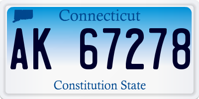 CT license plate AK67278