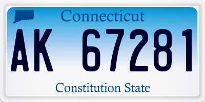 CT license plate AK67281