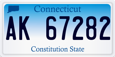 CT license plate AK67282