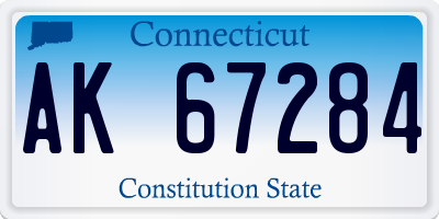 CT license plate AK67284