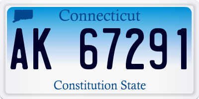 CT license plate AK67291