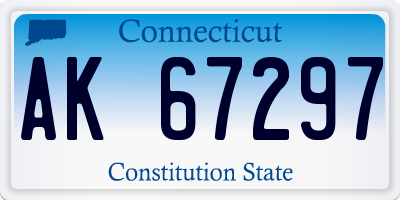 CT license plate AK67297