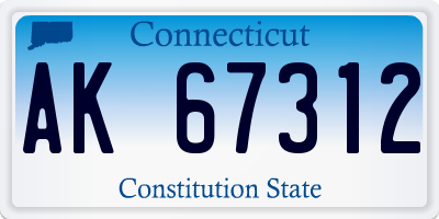 CT license plate AK67312