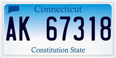 CT license plate AK67318