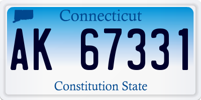 CT license plate AK67331