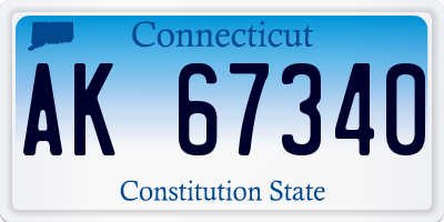 CT license plate AK67340