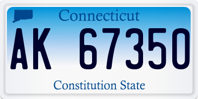 CT license plate AK67350