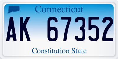 CT license plate AK67352